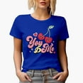 thumbnail image 1 of Distressed Retro You & Me with Cherries, Valentine's Day Art Merch Gift, Royal Blue T-Shirt, Small, 1 of 5