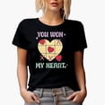 thumbnail image 1 of Retro You Won My Heart, Valentine's Day Game Art Merch Gift, Black T-Shirt, Medium, 1 of 5