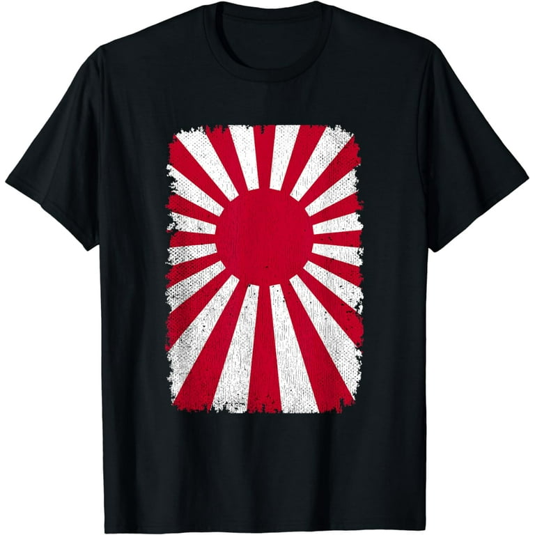Rising Sun Flag Distressed Look Japan Tshirt Rising Sun Flag Distressed Look Japan Tshirt