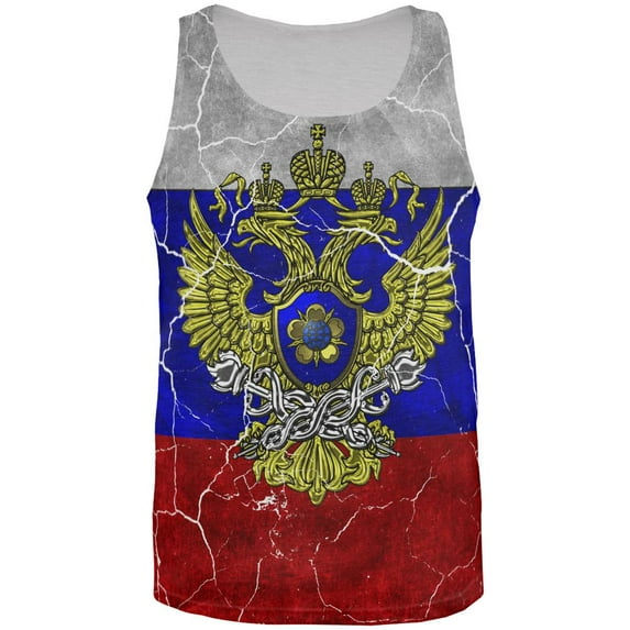Distressed Russian Imperial Flag All Over Mens Tank Top