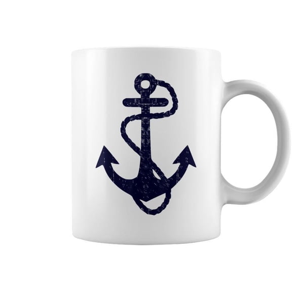Distressed Sailing Boat Nautical Grungy Anchor Coffee Mugs
