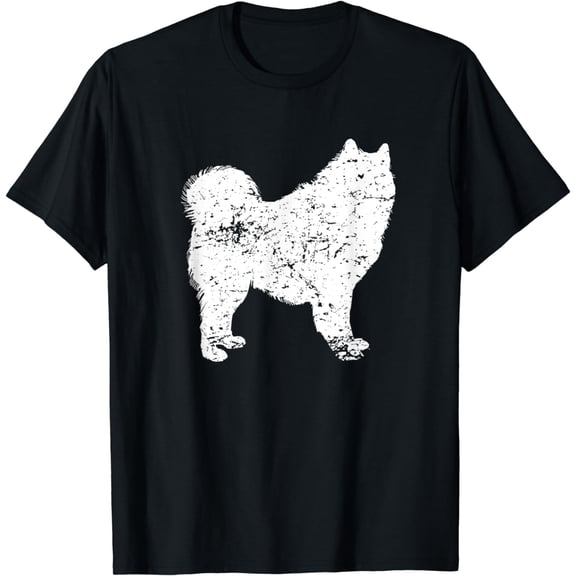 Distressed Samoyed Silhouette Dog Owner T-Shirt