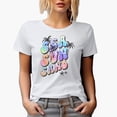 thumbnail image 1 of Distressed Sea, Sun and Sand with Palm Trees & Starfishes - Tie Dye Art Merch Gift, White T-Shirt, Large, 1 of 5