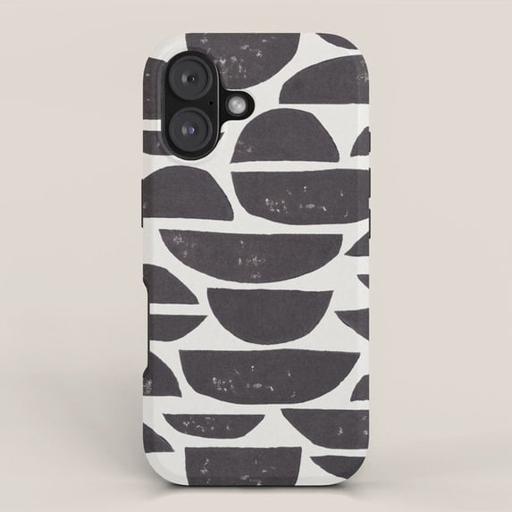 Distrees Pattern Distressed Semicircle Pattern Charcoal and White Tough Cell Phone Case ...