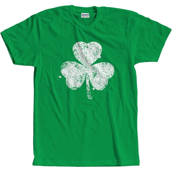 Distressed Shamrock T-Shirt Antique Irish Green (2XL)