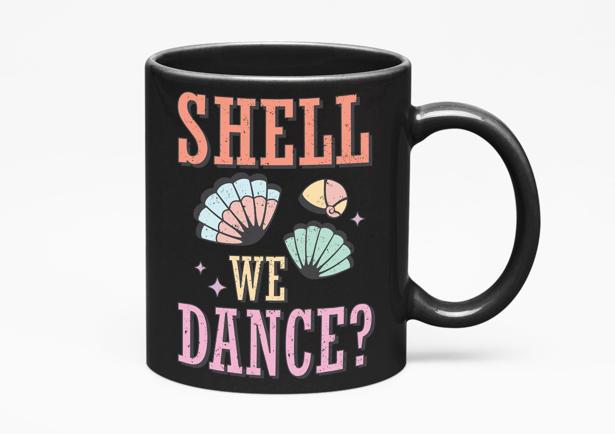 Distressed Shell We Dance Pun Quote with Shells, Beach & Dancing Merch ...