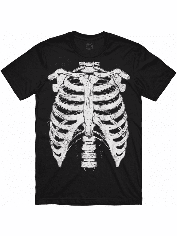 Distressed Skeleton Rib Cage Unisex Short Sleeve Graphic T-Shirt