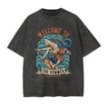 thumbnail image 1 of Distressed Skull Print Washed T-Shirt Retro Street Style Loose Fit Summer Couple Unisex Casual Tee Y2K Hip Hop Style, 1 of 3