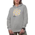 thumbnail image 1 of Distressed Smile Always - 90s Retro Smiling Flowers Art Merch Gift, Heather Grey Hooded Sweatshirt or Hoodie, Small, 1 of 5