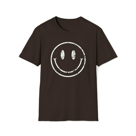 Distressed Smile Face, Gildan Unisex Softstyle T-Shirt, Graphic Tee, S-3XL