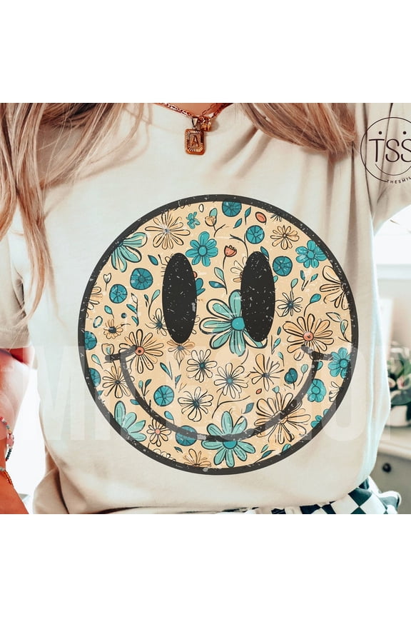 Distressed Smile Face Shirt Retro flower Shirt Stay groovy 70s inspired Shirt Retro boho Shirt s Shirt, Unisex T-Shirt