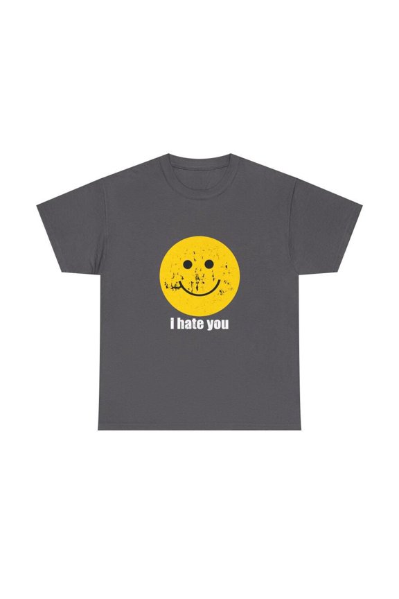 Distressed Smiley Face Graphic Tee - I passion You Design - Comfort Colors for Casual Style