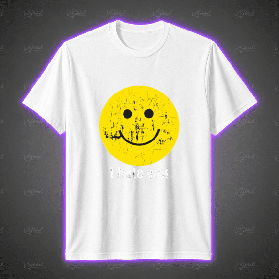 Distressed Smiley Face I Hate You Sarcastic Humor T-Shirt, for men & women, S-5XL