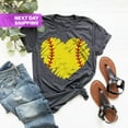thumbnail image 1 of Distressed Softball Heart Shirt, Baseball Heart Shirt, Distressed Baseball Shirt, Softball Shirt, Softball Heart Shirt, Softball Mom Shirt Sweatshirt All Size S-5XL, 1 of 5