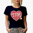 thumbnail image 1 of Distressed Stop Being Hard on Yourself Quote, Retro Self Love Gift, Navy Blue T-Shirt, Large, 1 of 5