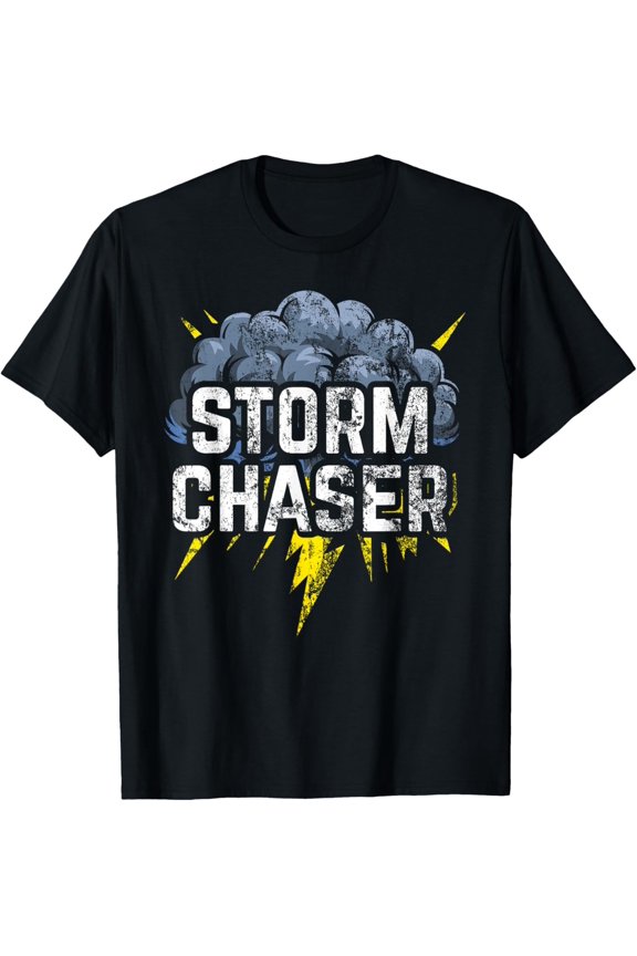 Distressed Storm Chaser T-Shirt, Weather Storm Cloud Gift T-Shirt