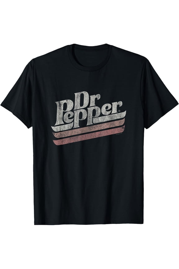 Distressed Stripe Vintage Diagonal Soda Label T-Shirt