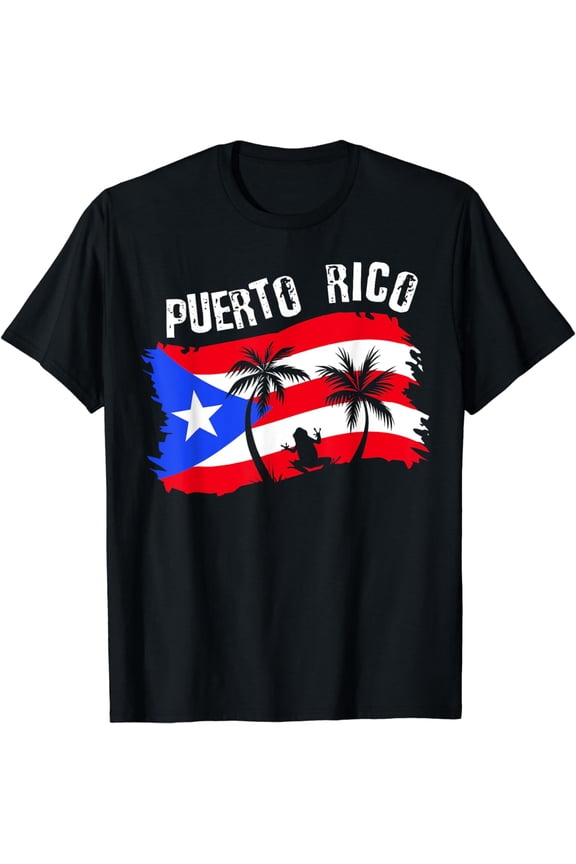 Distressed Style Puerto Rico Frog Gift design Puerto Rico! Funny Creative Graphic T-Shirt