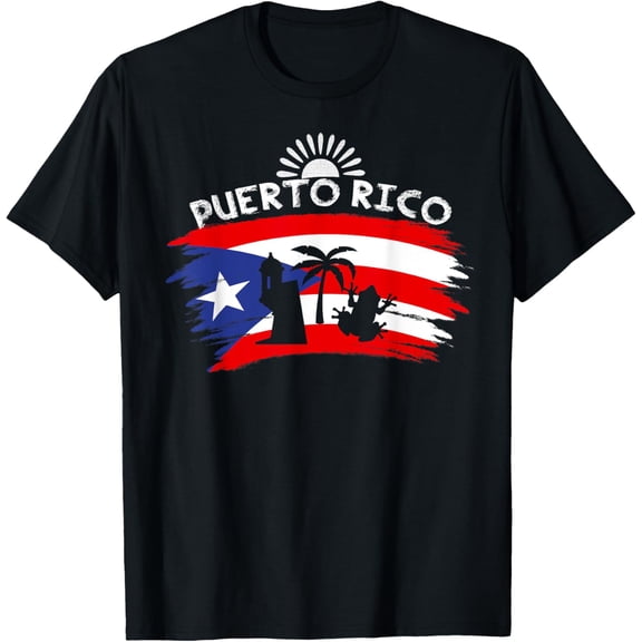 Distressed Style Puerto Rico Frog Gifts design Puerto Rico! T-Shirt