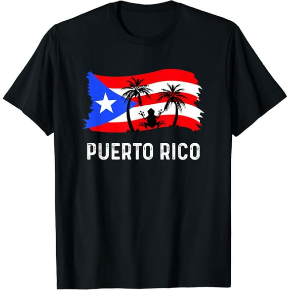 Distressed Style Puerto Rico Frog Puerto Rico T-Shirt