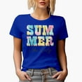 thumbnail image 1 of Distressed Summer Vibes Only, Tie Dye Art, Royal Blue T-Shirt, 3XL, 1 of 5