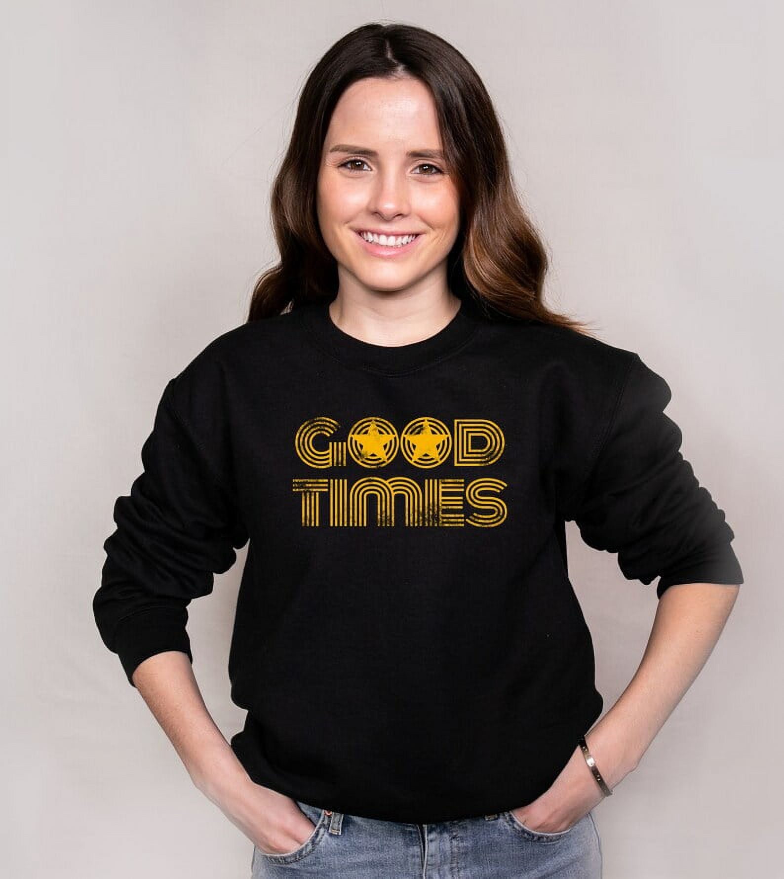Distressed Sweatshirt Good Times Sweatshirt Vintage Sweatshirts Retro Graphic Good Life Boho Pullover Sweater Plus Size Available Walmart