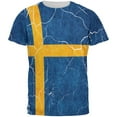 thumbnail image 1 of Distressed Swedish Flag All Over Mens T Shirt Multi 2XL, 1 of 2