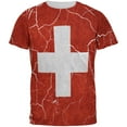 thumbnail image 1 of Distressed Swiss Flag All Over Mens T Shirt Multi 2XL, 1 of 2