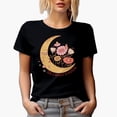 thumbnail image 1 of Distressed Take a Moment to Breathe, Boho Moon & Flowers Art Merch Gift, Black T-Shirt, Medium, 1 of 5