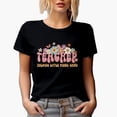 thumbnail image 1 of Distressed Teacher, Helping Little Minds Grow, Retro Flowers & Teacher's Day Art Merch Gift, Black T-Shirt, 2XL, 1 of 5
