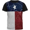 thumbnail image 1 of Distressed Texas Flag All Over Mens Black Back T Shirt Multi MD, 1 of 1