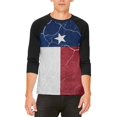 thumbnail image 1 of Distressed Texas Flag Mens Raglan T Shirt, 1 of 2
