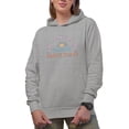 thumbnail image 1 of Distressed The Lake Is My Happy Place - Line Drawing of Sun & Waves Art Merch Gift, Heather Grey Hooded Sweatshirt or Hoodie, Large, 1 of 5