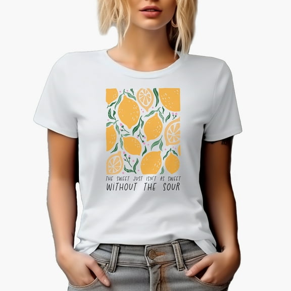 Distressed The Sweet Just Isn't as Sweet Without the Sour - Boho Lemons Art Merch Gift, White T-Shirt, Small