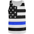 thumbnail image 1 of Distressed Thin Blue Line American Flag All Over Mens Tank Top Multi 3X-LG, 1 of 2
