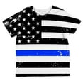 thumbnail image 1 of Distressed Thin Blue Line American Flag All Over Toddler T Shirt Multi 6T, 1 of 1