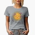 thumbnail image 1 of Distressed Think Happy Thoughts Quote - Boho Sun Art Merch Gift, Heather Grey T-Shirt, Large, 1 of 5