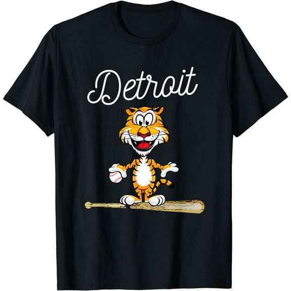 Distressed Tiger Mascot Tshirt for Detroit Baseball Fans