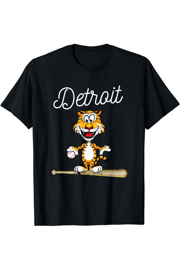 Distressed Tiger Mascot Tshirt for Detroit Baseball Fans