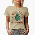 thumbnail image 1 of Distressed Tis the Season - Retro Christmas Tree with Lights Art Merch Gift, Tan T-Shirt, 2XL, 1 of 5