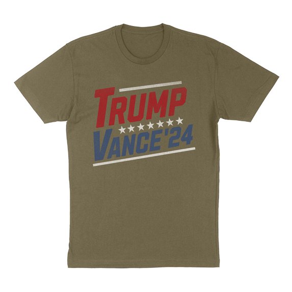 Distressed Trump Vance 2024 Shirt Unisex Large Military Green