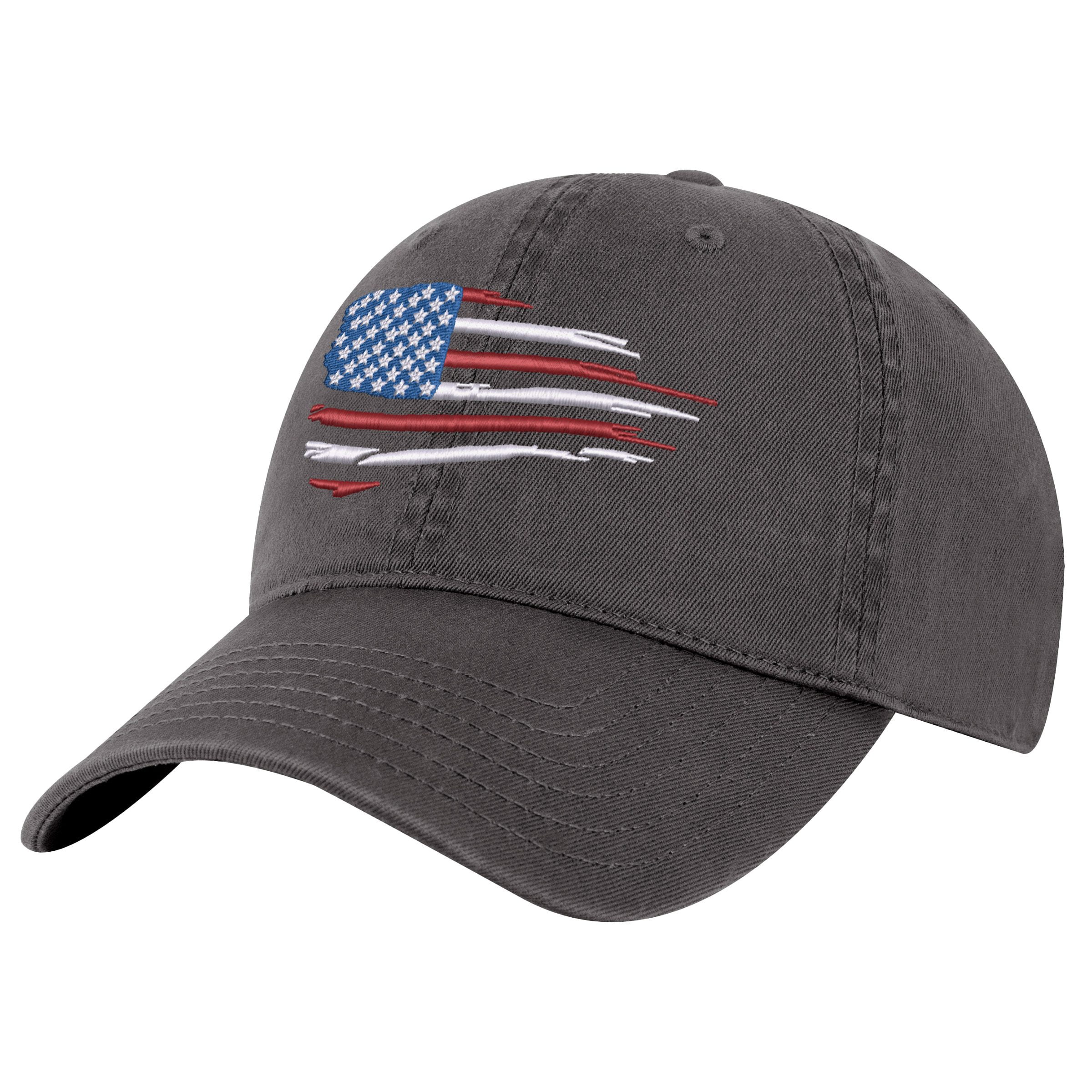 Veteran American Flag Embroidered Baseball Cap - Flex Fit Custom Embroidered Hat With Silver Undervisor