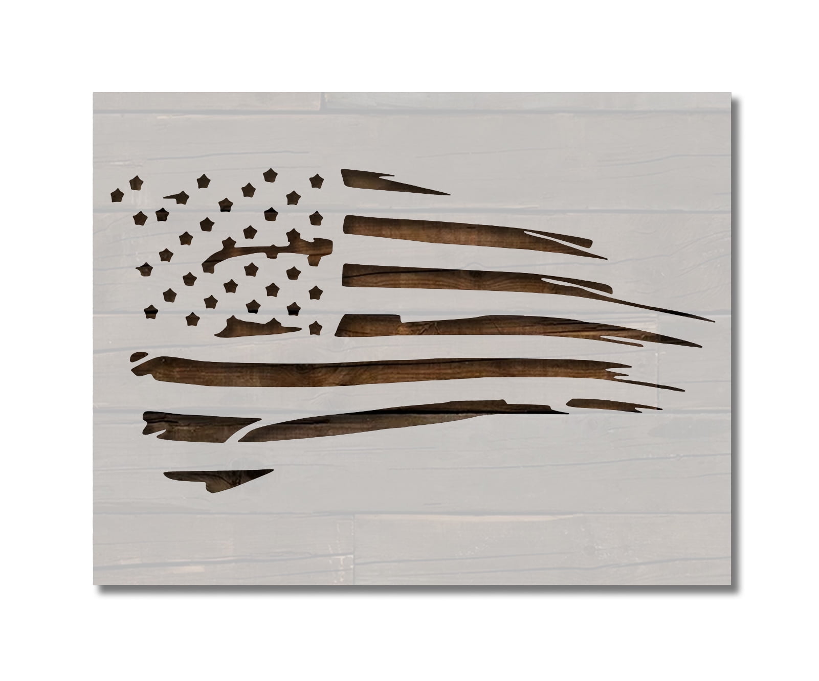 Distressed US United States American Flag Stencil Template Reusable 8.5 ...