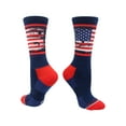 thumbnail image 1 of Distressed USA American Flag Crew Socks (Navy/Red/White, Large), 1 of 2