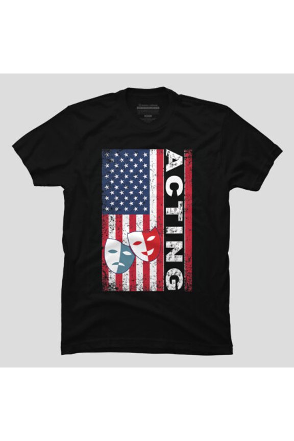 Distressed USA Flag Acting Actor Themed T-shirt M2983272, Up to Size 5XL