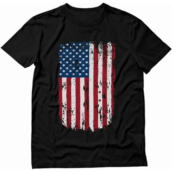 Distressed USA Flag Shirt Memorial Day 4th of July Shirts for Men Patriotic American Eagle Mens T-Shirt Tops Tee