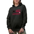 thumbnail image 1 of Distressed USA Flag with a Ball & Club, Golf Player, Golfing or Golfer Themed Merch Gift, Black Hooded Sweatshirt or Hoodie, Small, 1 of 5