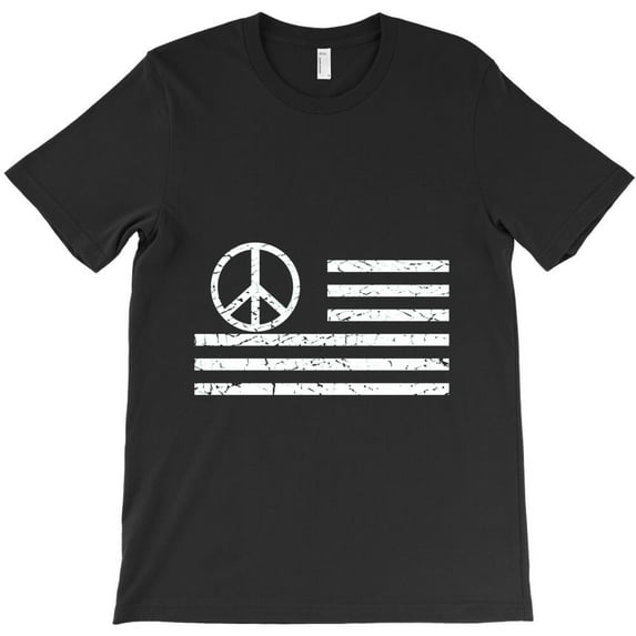 Distressed USA Peace Flag, Vintage Hippie American Pride Graphic Design G1258 Unisex T-Shirt, Up to Size 5XL