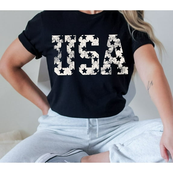 Distressed USA Shirt, Grunge Patriotic 4th of July Tee, God Bless America T-Shirt, Vintage Independence Day USA Flag Shirt, Freedom Top