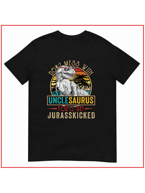 Distressed Unclesaurus Dinosaur TRex Fathers Day Unisex T Shirt V11424 Size S- 5XL